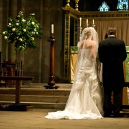 Romsey abbey wedding - blessing at high altar