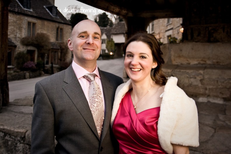 Castle Combe Wedding Photography - Hazel and David in the town square