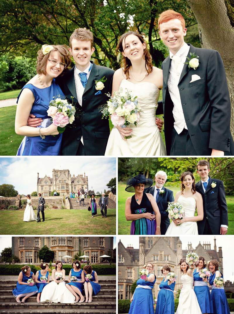 tortworth court wedding photographer - group photos outside